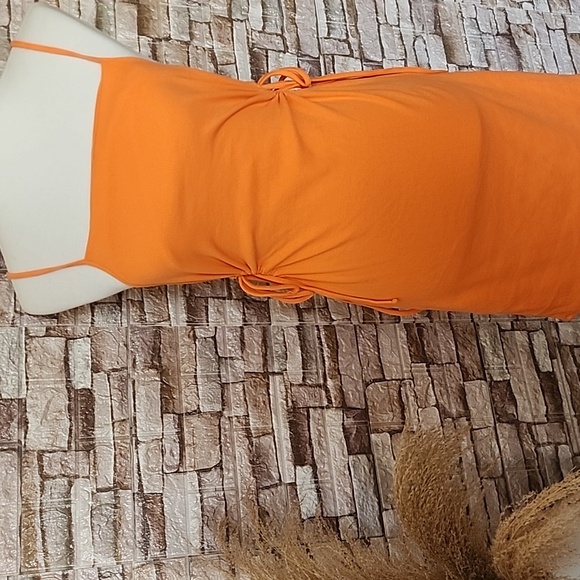 Zara Orange Sleeveless Dress Size L - Picture 4 of 11